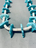 Noteworthy Vintage Native American Navajo Kingman Turquoise And Heishi Necklace-Nativo Arts