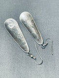 Fabulous Vintage Native American Navajo 2 Hopi Turquoise Sterling Silver Teardrop Earrings-Nativo Arts