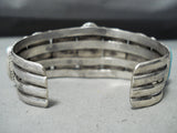 Tremendous Vintage Native American Navajo Sleeping Beauty Turquoise Sterling Silver Bracelet Old-Nativo Arts