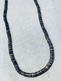 Native American Very Rare Vintage Santo Domingo All Blask Heishi Necklace Old-Nativo Arts