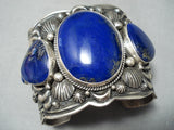 Best Important Darryl Becenti (d.) Lapis Native American Navajo Sterling Silver Bracelet-Nativo Arts