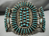 Early Museum Vintage Native American Navajo Zuni Turquoise Sterling Silver Bracelet Old-Nativo Arts