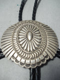 Important Mary Morgan Vintage Native American Navajo Intricate Sterling Silver Bolo Tie-Nativo Arts