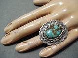 Superb San Felipe 8 Turquoise Sterling Silver Ring Native American-Nativo Arts