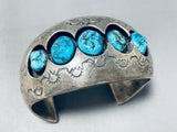 Tremendous Vintage Native American Navajo Morenci Turquoise Sterling Silver Bracelet Signed-Nativo Arts