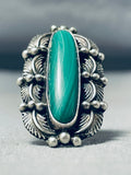 Magnificent Best Vintage Native American Navajo Malachite Sterling Silver Ring-Nativo Arts