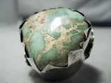 Biggest Best Crazy Vintage Native American Navajo Green Turquoise Sterling Silver Ring-Nativo Arts