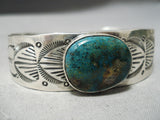 Authentic Jeanette Dale Vintage Native American Navajo Turquoise Sterling Silver Bracelet-Nativo Arts