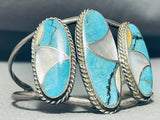 Best Nelson Lee Vintage Native American Navajo Turquoise Sterling Silver Inlay Bracelet-Nativo Arts