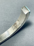 Fred Peters Vintage Native American Navajo Turquoise Inlay Sterling Silver Bracelet-Nativo Arts