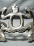 Detailed Vintage Navajo Frog Sterling Silver Native American Bracelet-Nativo Arts