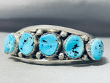 Heavy 76 Gram Vintage Native American Navajo Sleeping Beauty Turquoise Sterling Silver Bracelet-Nativo Arts