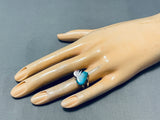 Incredible Native American Navajo Inlay Turquoise Spiny Shell Jet Sterling Silver Heart Ring-Nativo Arts