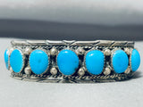 Astonishing Vintage Native American Navajo Kingman Turquoise Sterling Silver Bracelet-Nativo Arts
