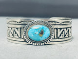 Wylie Native American Navajo Turquoise Sterling Silver Detailed Bracelet-Nativo Arts