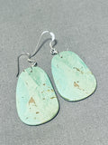 Native American Outstanding Santo Domingo Royston Turquoise Sterling Silver Earrings-Nativo Arts