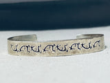 Symbolic Vintage Native American Navajo Yei Sterling Silver Bracelet Cuff-Nativo Arts
