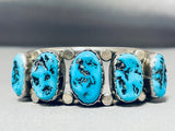 Remarkable Vintage Native American Navajo Sleeping Beauty Turquoise Sterling Silver Bracelet-Nativo Arts