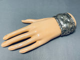 One Of The Best Ever Vintage Native American Navajo Leaf Sterling Silver Bracelet-Nativo Arts