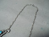 Spectacular Vintage Native American Navajo Kingman Turquoise Sterling Silver Necklace-Nativo Arts