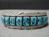 Impressive Vintage Native American Navajo Sleeping Beauty Turquoise Sterling Silver Bracelet Old-Nativo Arts