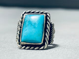 Beautiful Squared Vintage Native American Navajo Sterling Silver Ring Old-Nativo Arts