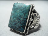 Marvelous Vintage Native American Navajo Green Spiderweb Sterling Silver Ring-Nativo Arts