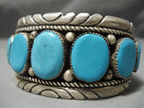 Important Vintage Native American Zuni Robert Bernice Leekya Turquoise Sterling Silver Bracelet-Nativo Arts
