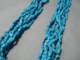 Opulent Vintage Native American Navajo Rare Turquoise Sterling Silver Cone Necklace Old-Nativo Arts