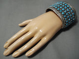 Quality Modernistic Native American Navajo Chris Francisco Turquoise Sterling Silver Bracelet-Nativo Arts