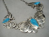 Amazing Everett Teller Vintage Native American Navajo Teardrop Turquoise Necklace Old-Nativo Arts