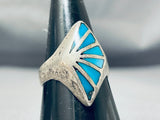 Fantastic Vintage Native American Navajo Bisbee Turquoise Sterling Silver Ring-Nativo Arts