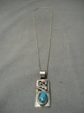 Important Vintage Native American Navajo Peter Nelson Turquoise Sterling Silver Necklace-Nativo Arts