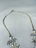 Animal Hand Carved Native American Navajo Sterling Silver Squash Blossom Necklace-Nativo Arts