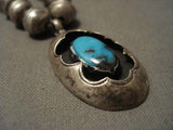 EARLIER 1900'S OLD DEPOSIT BISBEE TURQUOISE SILVER NECKLACE OLD-Nativo Arts