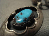 EARLIER 1900'S OLD DEPOSIT BISBEE TURQUOISE SILVER NECKLACE OLD-Nativo Arts