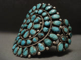Earlier 1900's Old Navajo Turquoise Native American Jewelry Silver Bracelet-Nativo Arts