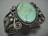 Earlier 1900's Vintage Native American Jewelry Navajo Royston Turquoise Sterling Silver Bracelet Old-Nativo Arts