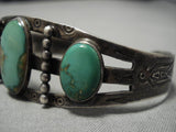 Earlier 1900's Vintage Native American Navajo Royston Turquoise Sterling Silver Bracelet Old-Nativo Arts