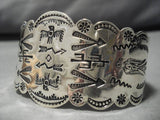 Earlier 1900's Vintage Native American Navajo Waving Sterling Silver Bracelet Old-Nativo Arts