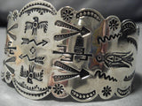 Earlier 1900's Vintage Native American Navajo Waving Sterling Silver Bracelet Old-Nativo Arts