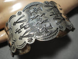 Earlier 1900's Vintage Native American Navajo Waving Sterling Silver Bracelet Old-Nativo Arts