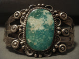 Earlier 1900's Vintage Navajo Cerrillos Turquoise Native American Jewelry Silver Bracelet Old-Nativo Arts