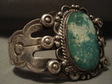 Earlier 1900's Vintage Navajo Cerrillos Turquoise Native American Jewelry Silver Bracelet Old-Nativo Arts