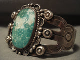 Earlier 1900's Vintage Navajo Cerrillos Turquoise Native American Jewelry Silver Bracelet Old-Nativo Arts