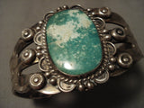Earlier 1900's Vintage Navajo Cerrillos Turquoise Native American Jewelry Silver Bracelet Old-Nativo Arts