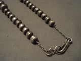 Earlier 1900's Vintage Navajo Hand Pounded Native American Jewelry Silver Necklace Old-Nativo Arts