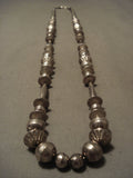 Earlier 1900's Vintage Navajo Hand Pounded Native American Jewelry Silver Necklace Old-Nativo Arts