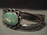 Earlier 1900's Vintage Navajo Natural Cerrillos Turquoise Native American Jewelry Silver Bracelet-Nativo Arts