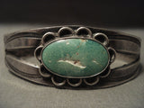 Earlier 1900's Vintage Navajo Natural Cerrillos Turquoise Native American Jewelry Silver Bracelet-Nativo Arts